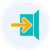 Sign In Glyph Two Colour Circle Icon vector