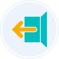 Logout Glyph Two Colour Circle Icon vector