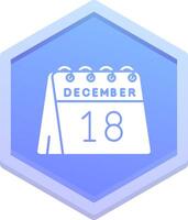 18th of December Polygon Icon vector