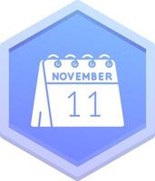 11 de noviembre polígono icono vector