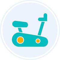 Exercising Bike Glyph Two Colour Circle Icon vector