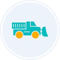 Plow Glyph Two Colour Circle Icon vector
