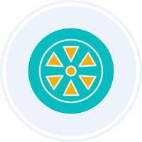 Wheel Glyph Two Colour Circle Icon vector