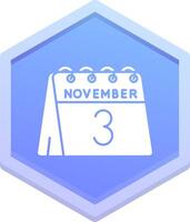 3rd of November Polygon Icon vector