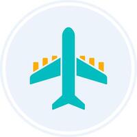 Plane Glyph Two Colour Circle Icon vector