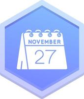 27th of November Polygon Icon vector