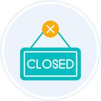 Close Glyph Two Colour Circle Icon vector