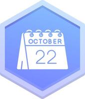 22nd of October Polygon Icon vector