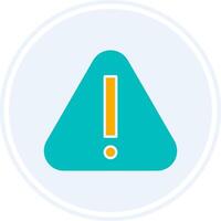 Warning Glyph Two Colour Circle Icon vector