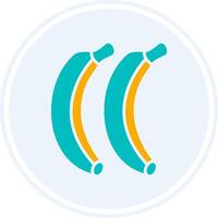 Bananas Glyph Two Colour Circle Icon vector