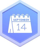 14th of September Polygon Icon vector