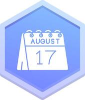 17th of August Polygon Icon vector