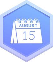 15th of August Polygon Icon vector