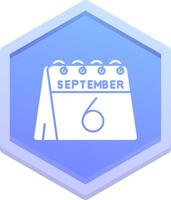 6to de septiembre polígono icono vector