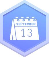 13th of September Polygon Icon vector