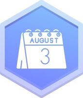 3rd of August Polygon Icon vector