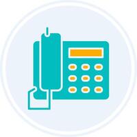 Telephone Glyph Two Colour Circle Icon vector