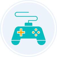 Game Console Glyph Two Colour Circle Icon vector