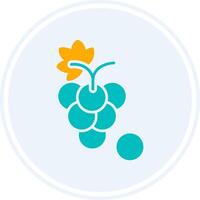 Grapes Glyph Two Colour Circle Icon vector