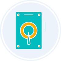 Hard Drive Glyph Two Colour Circle Icon vector