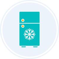 Refrigerator Glyph Two Colour Circle Icon vector