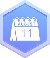 11th of August Polygon Icon vector