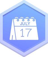 17th of July Polygon Icon vector