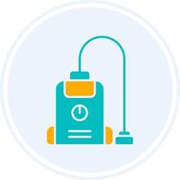 Vacuum Cleaner Glyph Two Colour Circle Icon vector