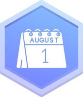 1st of August Polygon Icon vector