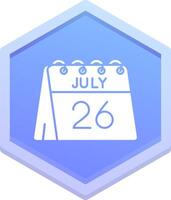 26th of July Polygon Icon vector