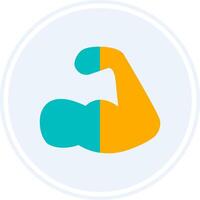 Strength Glyph Two Colour Circle Icon vector
