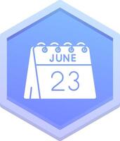 23rd of June Polygon Icon vector