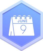 9th of June Polygon Icon vector