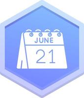 21st of June Polygon Icon vector