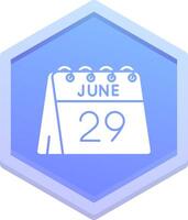 29th of June Polygon Icon vector