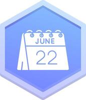 22nd of June Polygon Icon vector