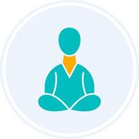 Meditation Glyph Two Colour Circle Icon vector