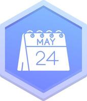 24th of May Polygon Icon vector