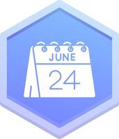 24th of June Polygon Icon vector