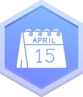 15th of April Polygon Icon vector
