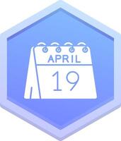 Diecinueveavo de abril polígono icono vector