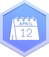 12th of April Polygon Icon vector