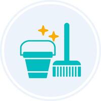 Cleaning Tools Glyph Two Colour Circle Icon vector