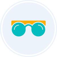 Vintage Glasses Glyph Two Colour Circle Icon vector