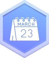 23rd of March Polygon Icon vector