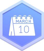 10th of March Polygon Icon vector