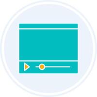 Online Streaming Glyph Two Colour Circle Icon vector