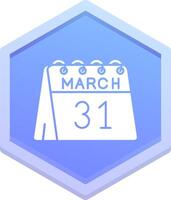 31st of March Polygon Icon vector