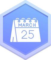 25th of March Polygon Icon vector