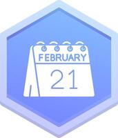 21st of February Polygon Icon vector